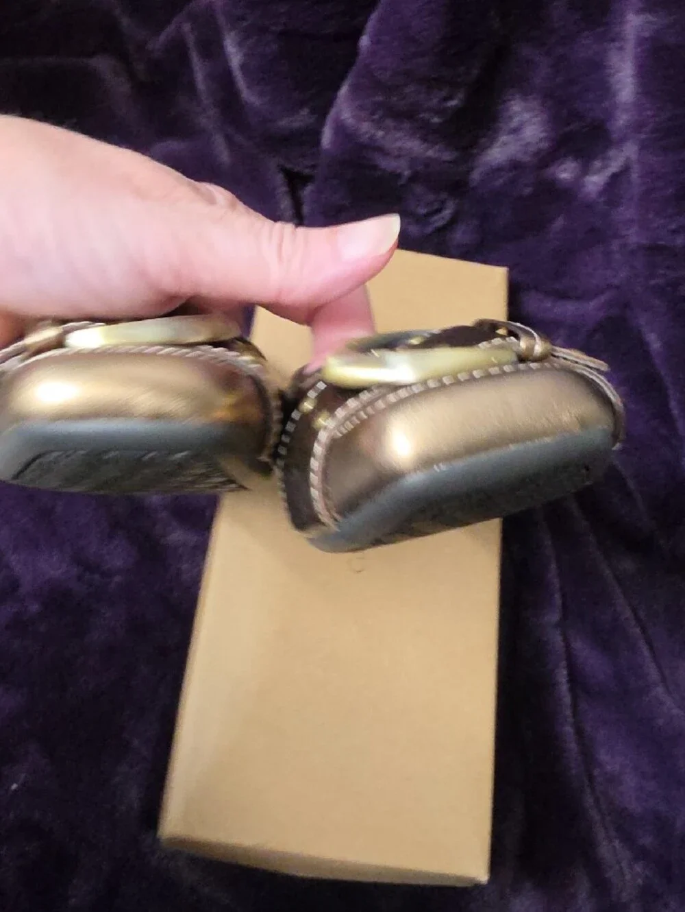 Coldwater Creek Metallic Bronze Buckle Flats Sz 8